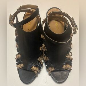 Coach Black and Tan Leather Heels